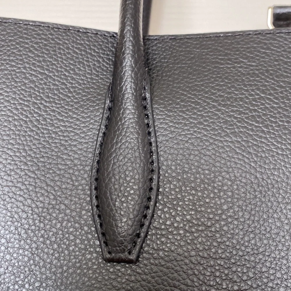 BNWT Kate Spade Eva Refined Black Leather Triple Compartment Tote